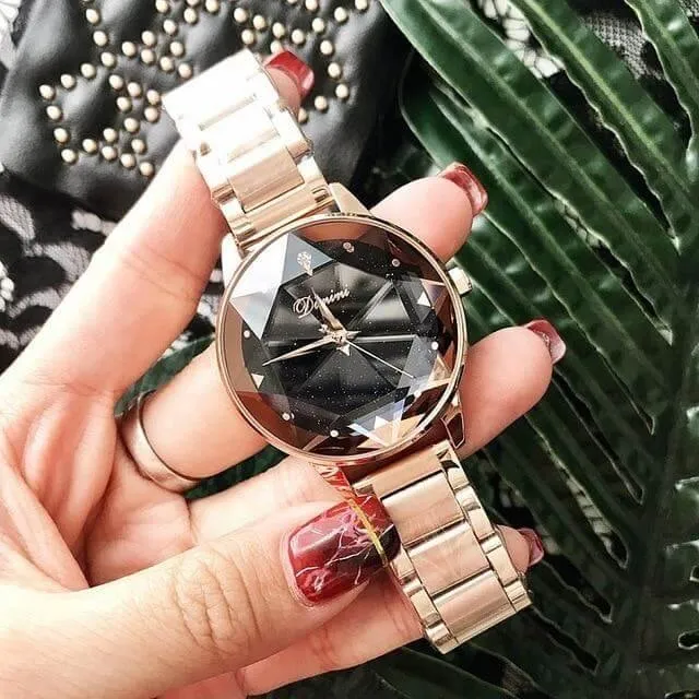 Luxury Stainless Steel Shiny Look Women Watch