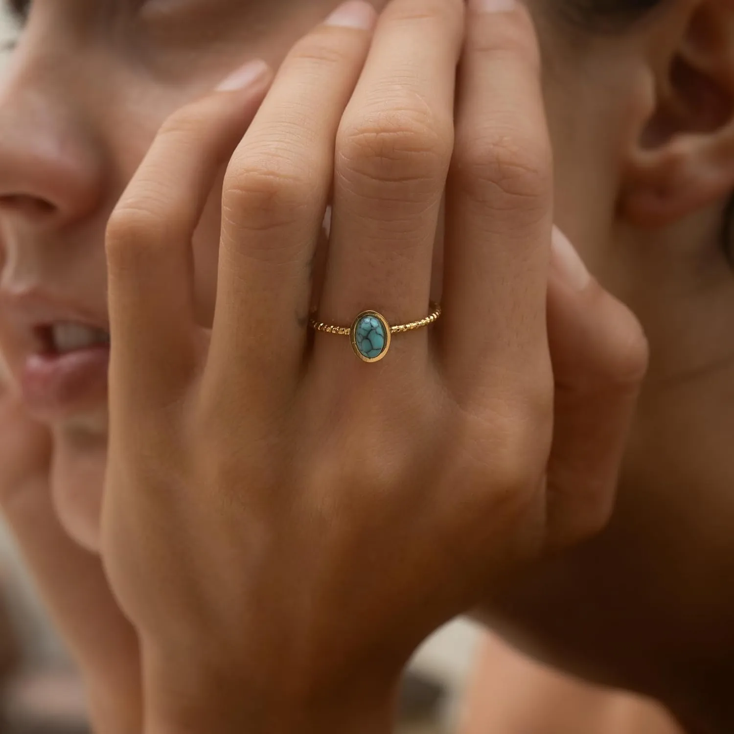 Made by Nami Gold Circle Rings for Women Adjustable Gold Plated Open Rings for Women
