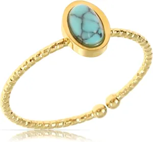 Made by Nami Gold Circle Rings for Women Adjustable Gold Plated Open Rings for Women