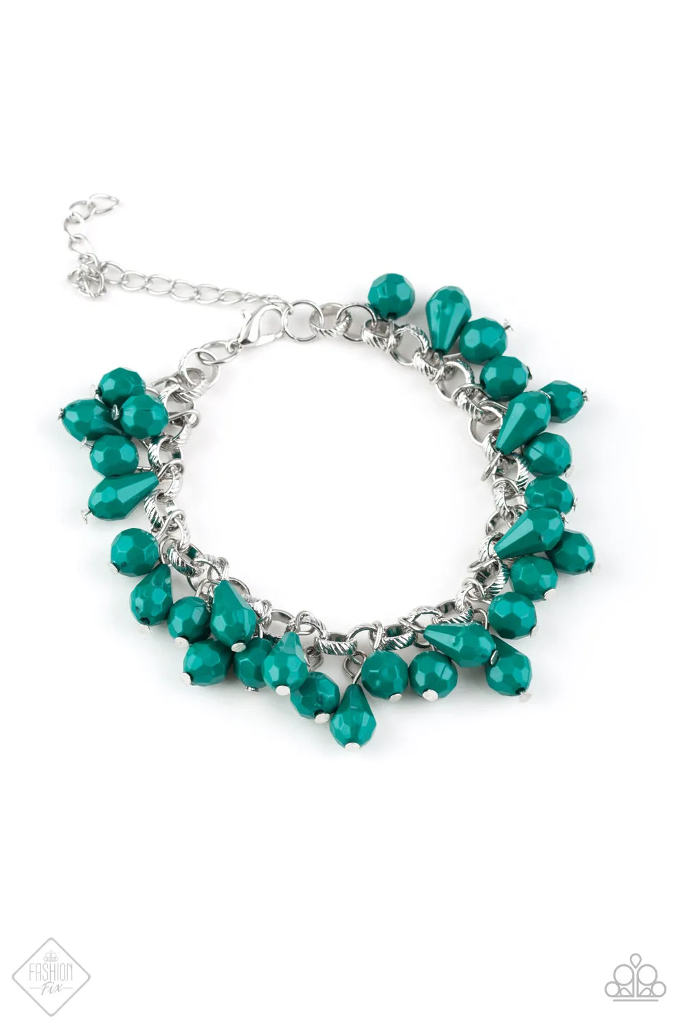 Malibu Masquerade Faceted Green Bracelet