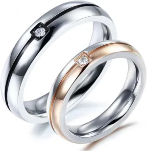 Marriage Rings for Couples, Couple Promise Rings for Him and Her Sets High Polished Couple Models