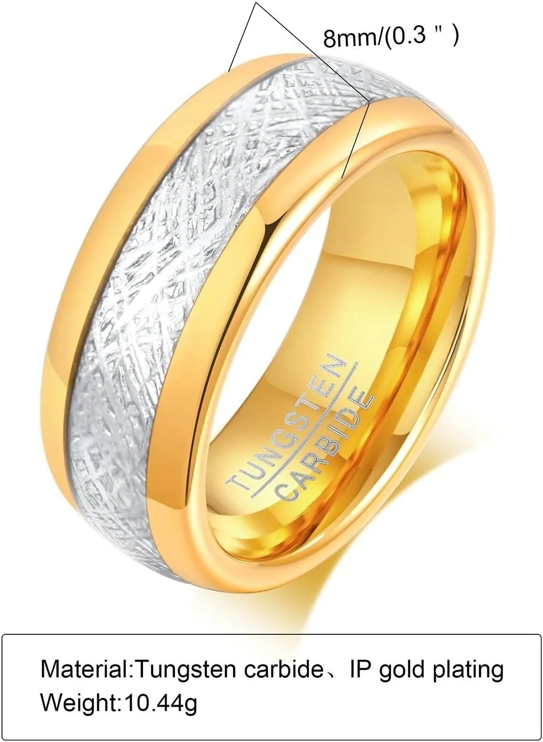 Matching Engagement Rings for Couples, Mens Tungsten Wedding Rings Silver Gold Ring 8mm Valentine's Day Couple Rings