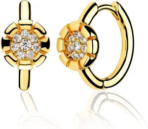 MEVECCO Gold Huggie Hoop Earrings 18K Gold Plated Lightning Nirvana of Phoenix Wave Cubic Zriconia Inlay Sleeper Handmade Ear Jewelry for Her