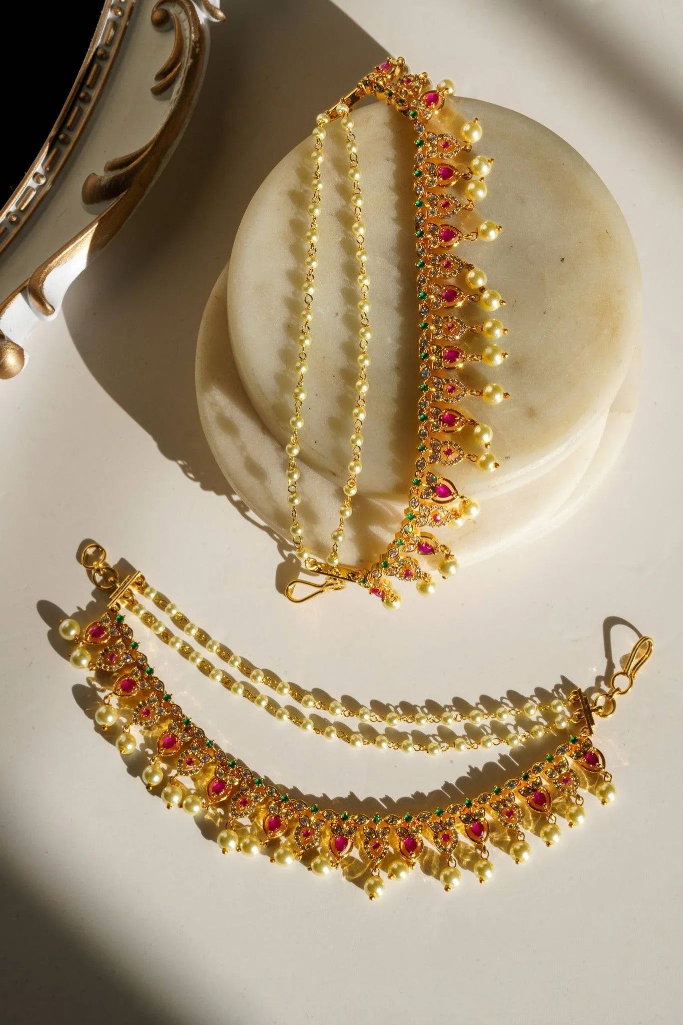 Mihika - Diamanté Accent AD Ear Chains (Set of 2)