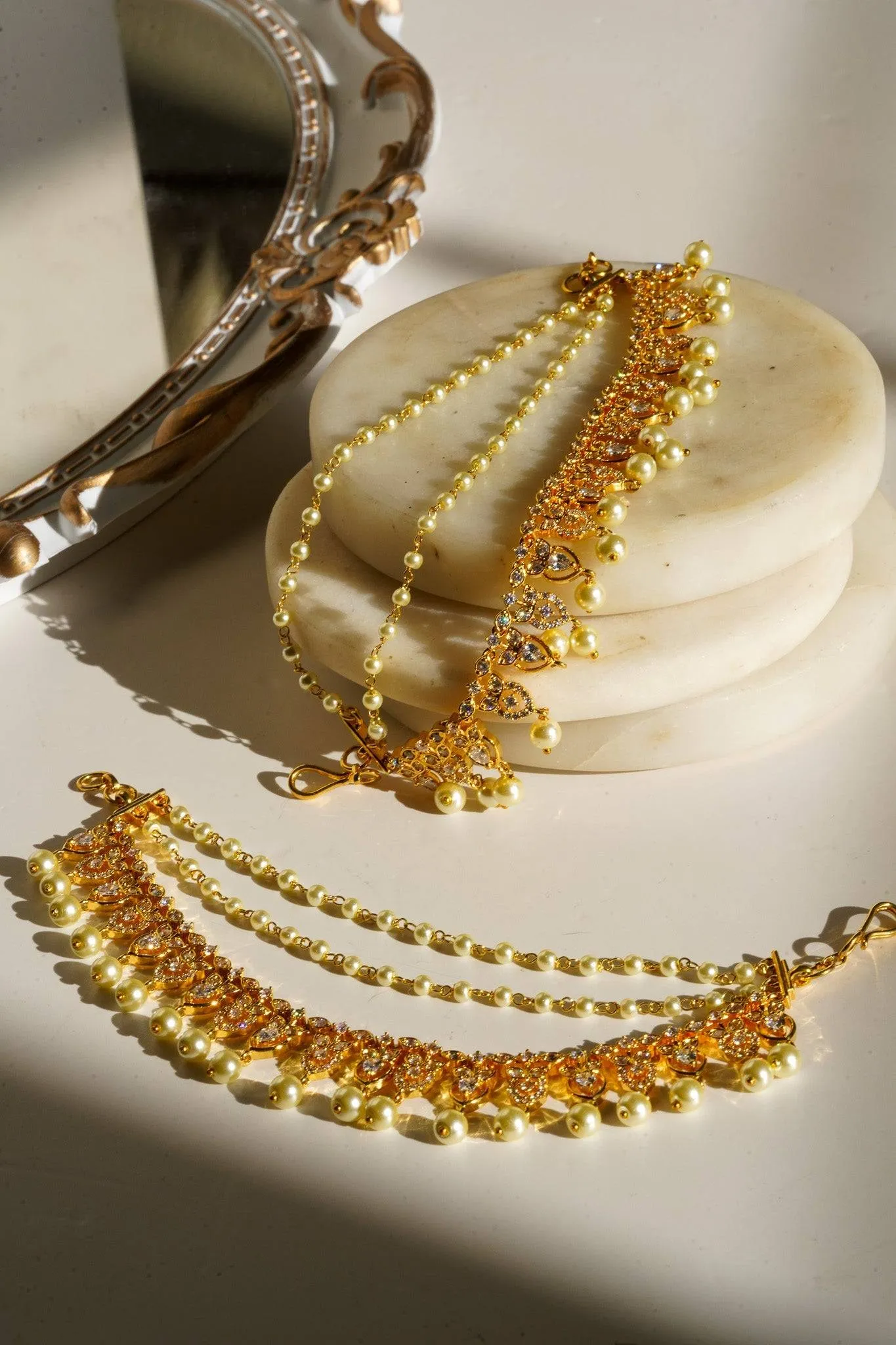 Mihika - Diamanté Accent AD Ear Chains (Set of 2)