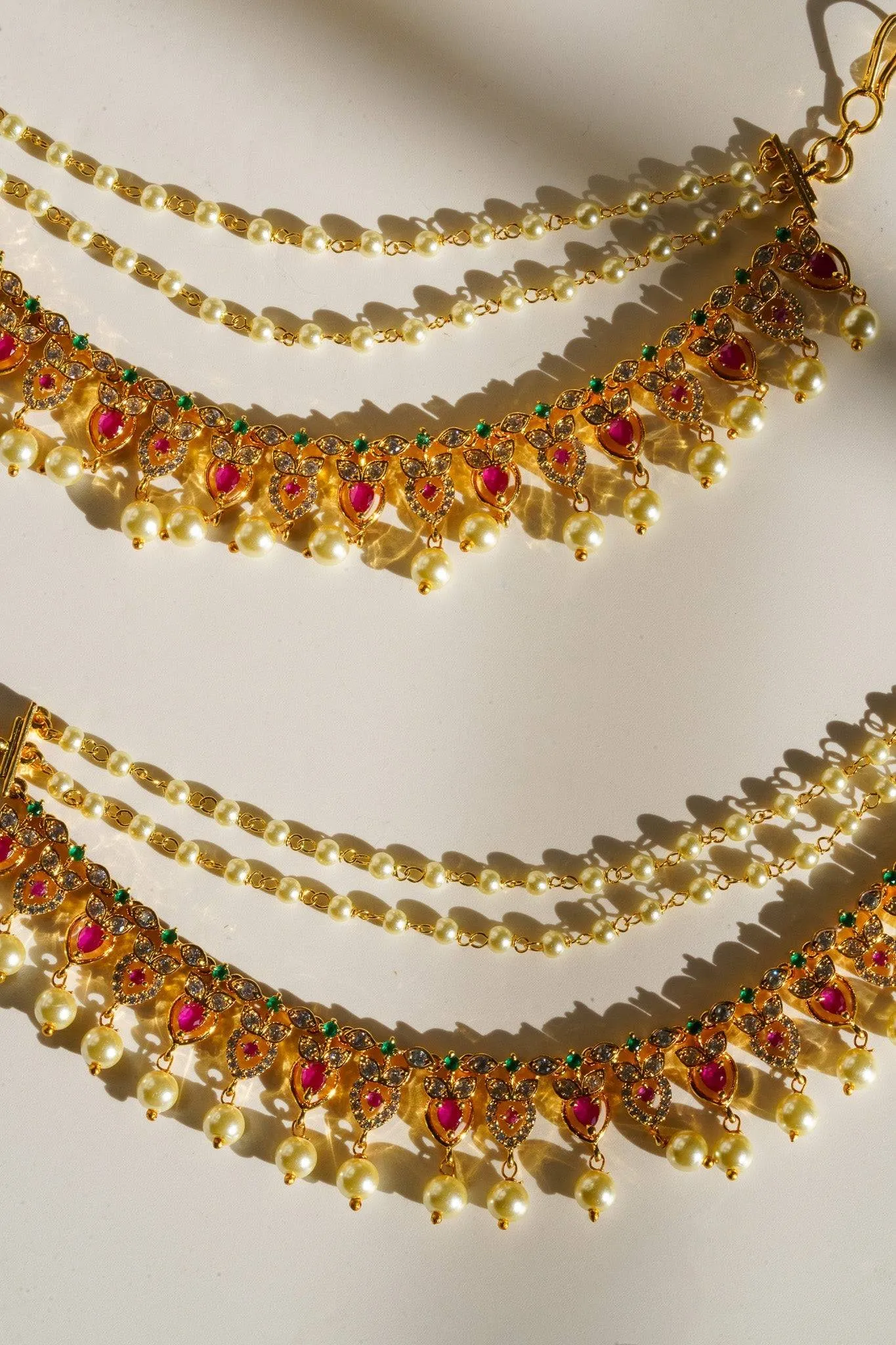 Mihika - Diamanté Accent AD Ear Chains (Set of 2)