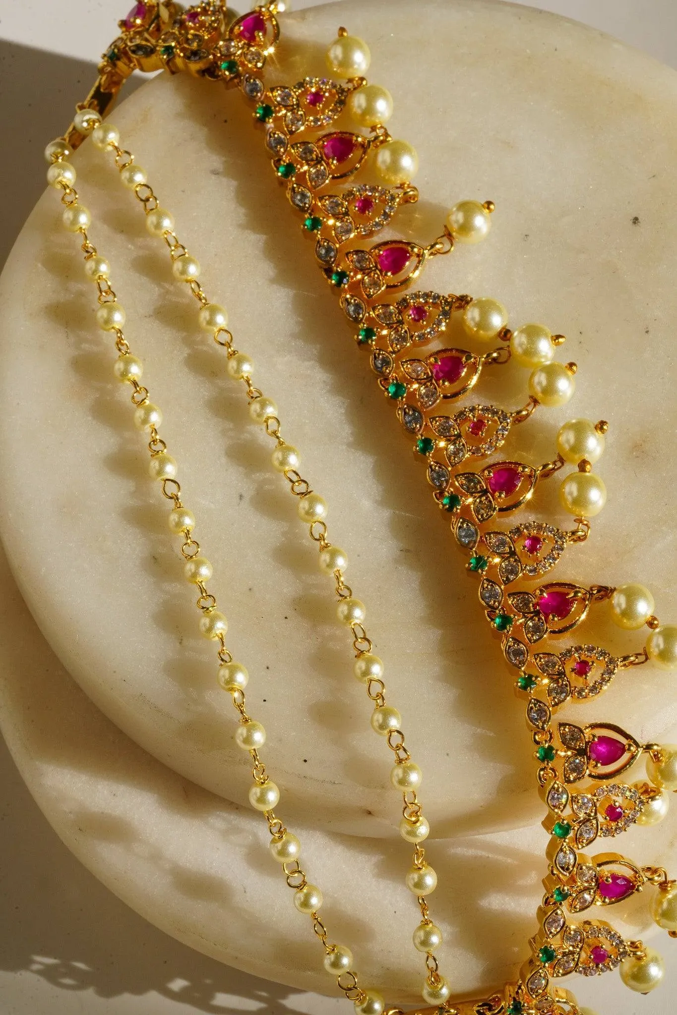 Mihika - Diamanté Accent AD Ear Chains (Set of 2)