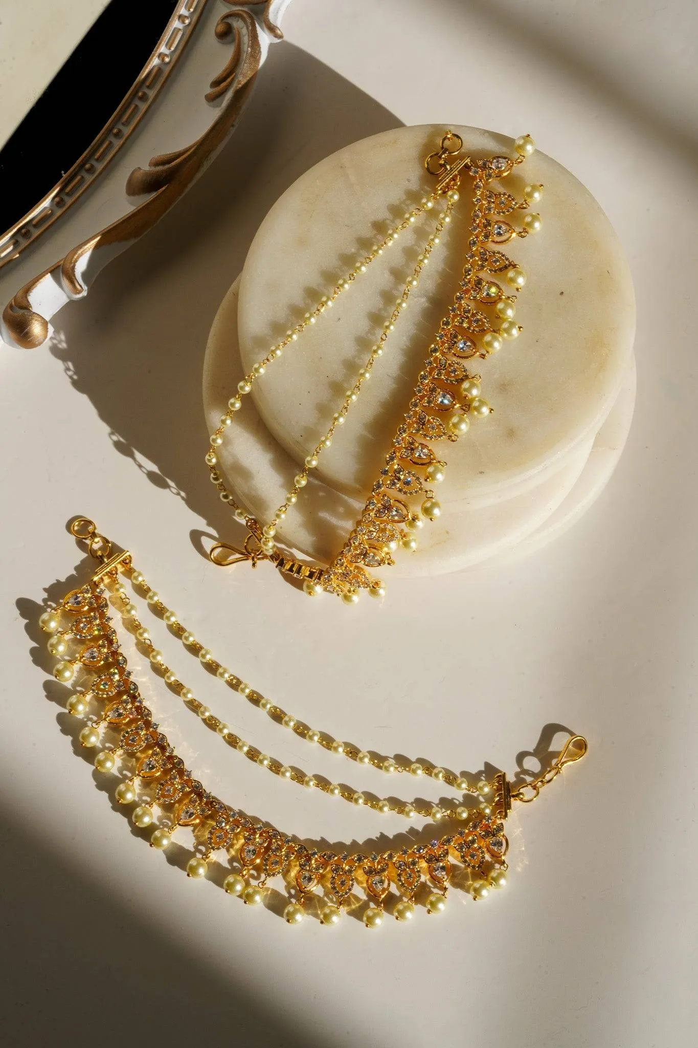 Mihika - Diamanté Accent AD Ear Chains (Set of 2)