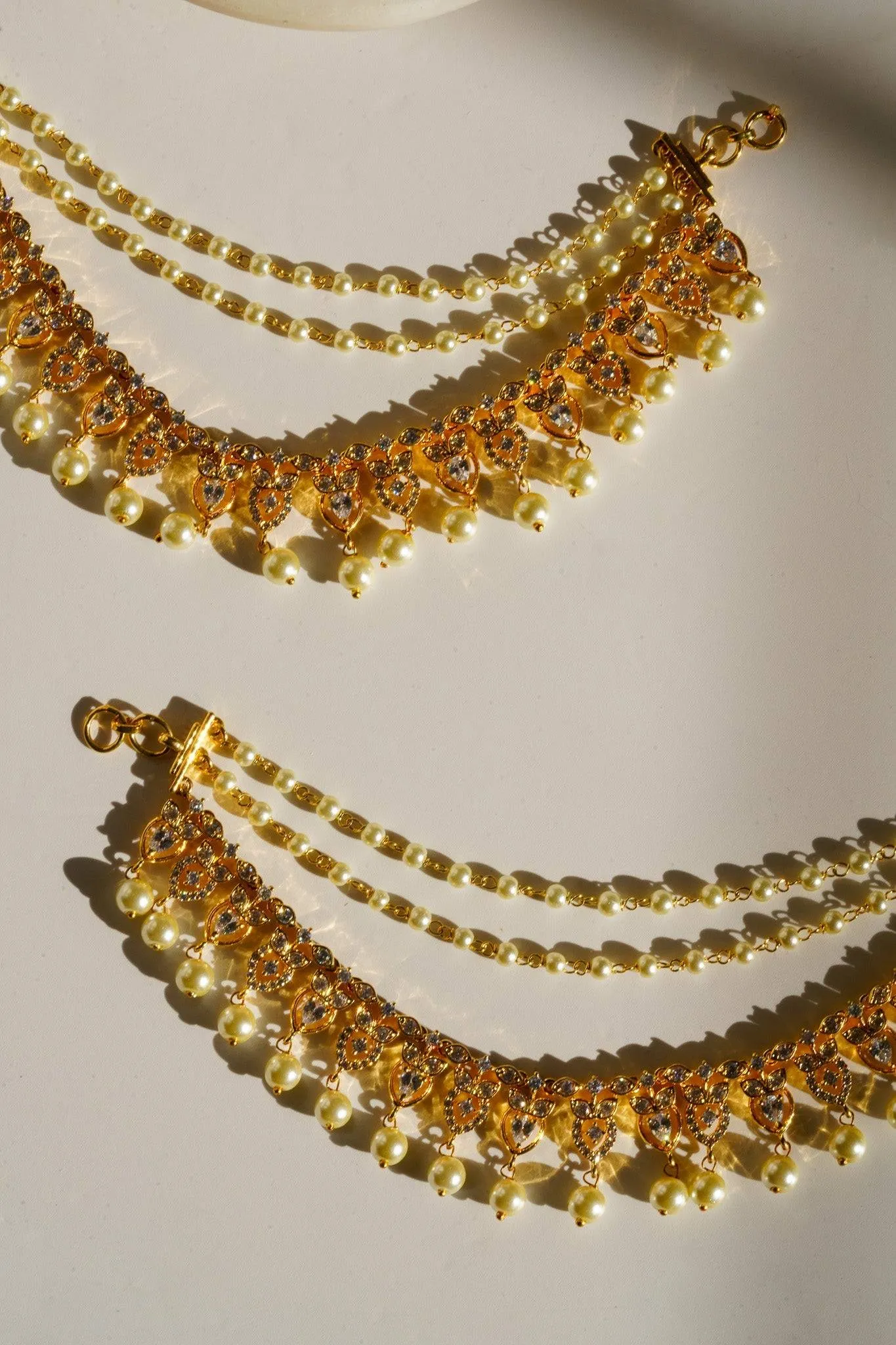 Mihika - Diamanté Accent AD Ear Chains (Set of 2)