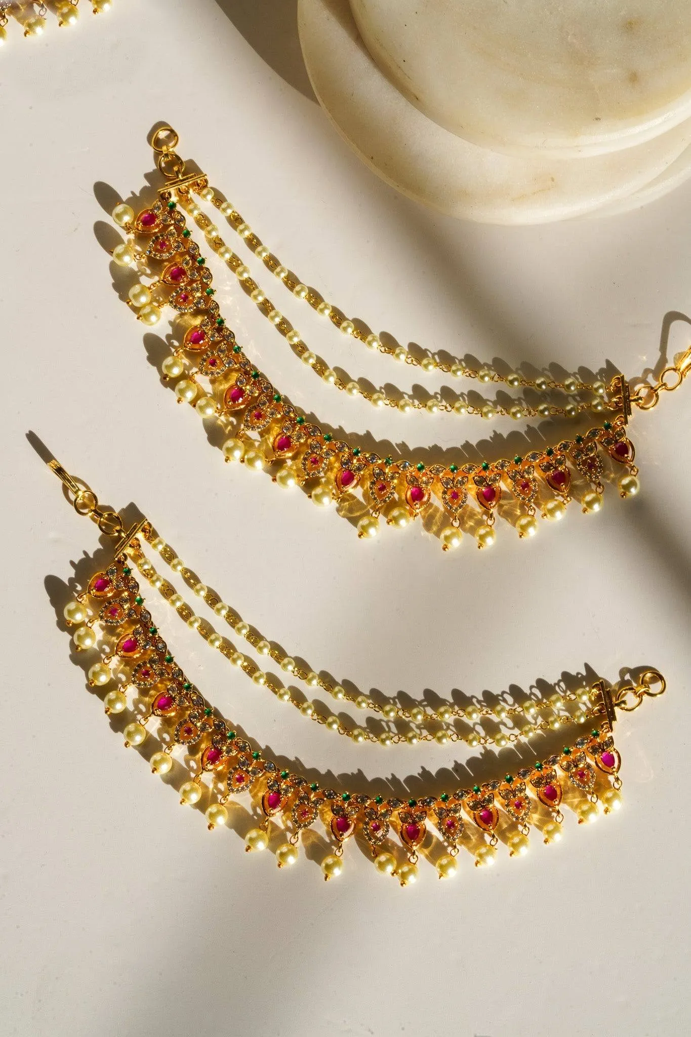 Mihika - Diamanté Accent AD Ear Chains (Set of 2)