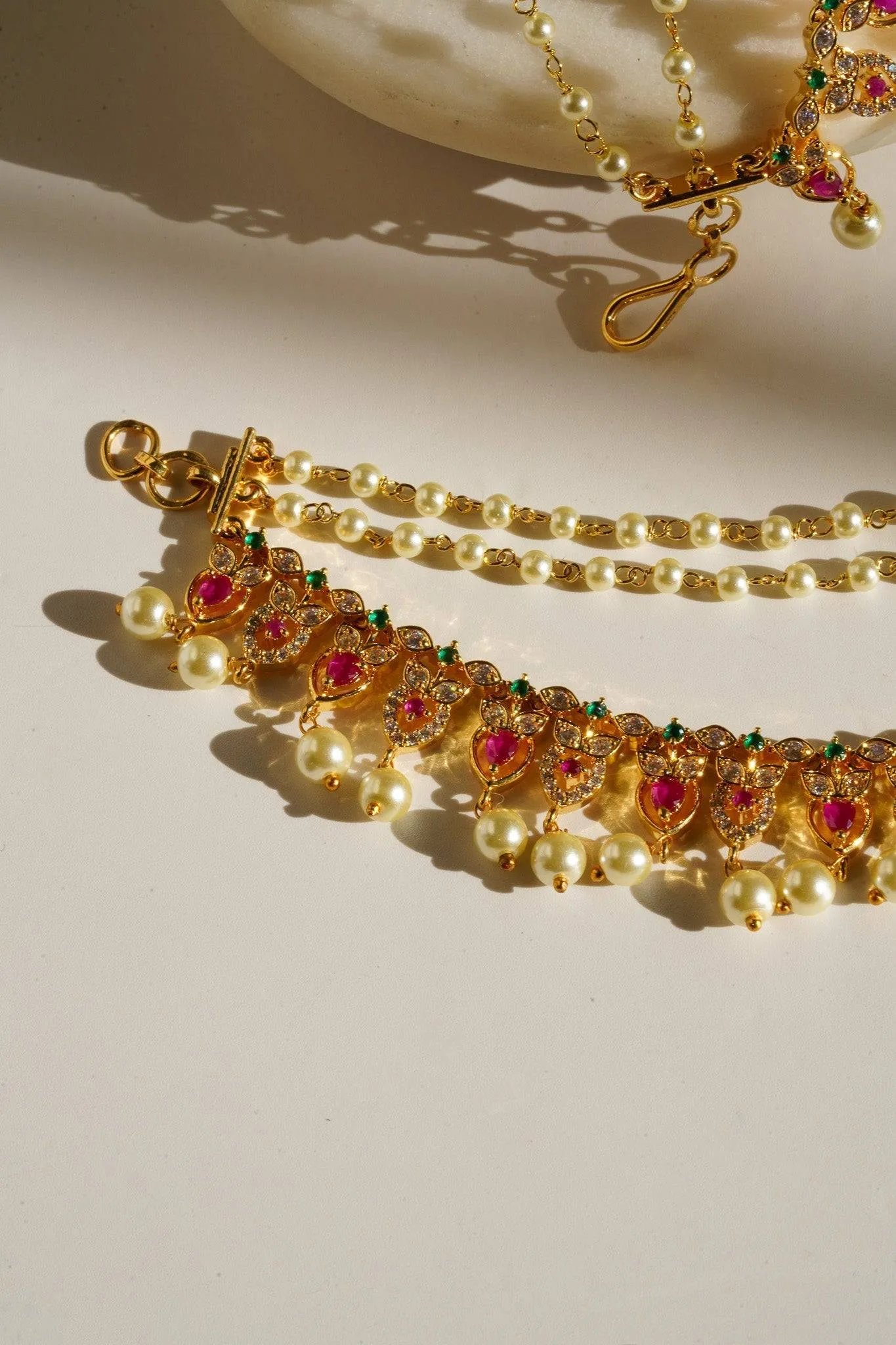 Mihika - Diamanté Accent AD Ear Chains (Set of 2)