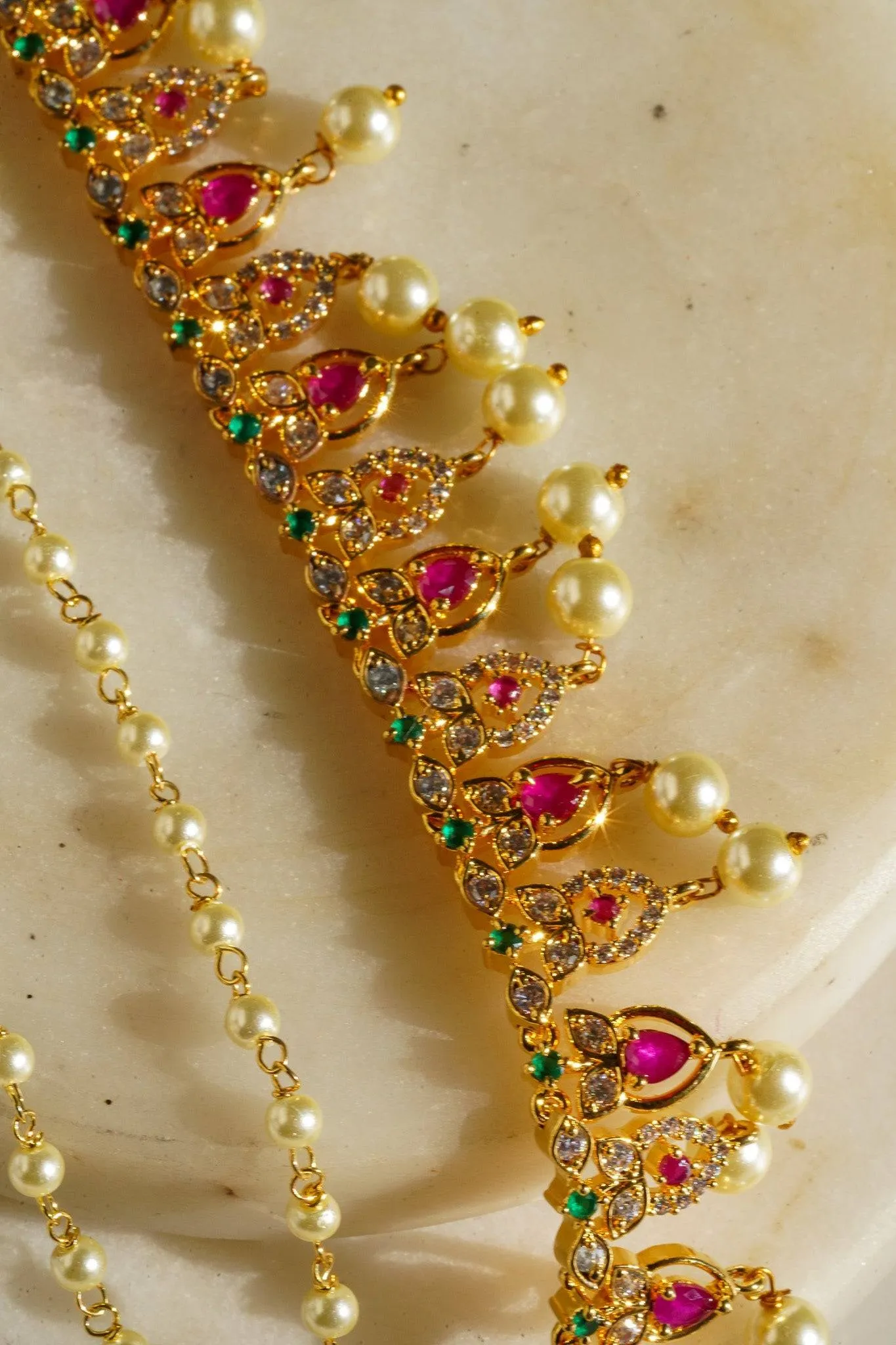 Mihika - Diamanté Accent AD Ear Chains (Set of 2)