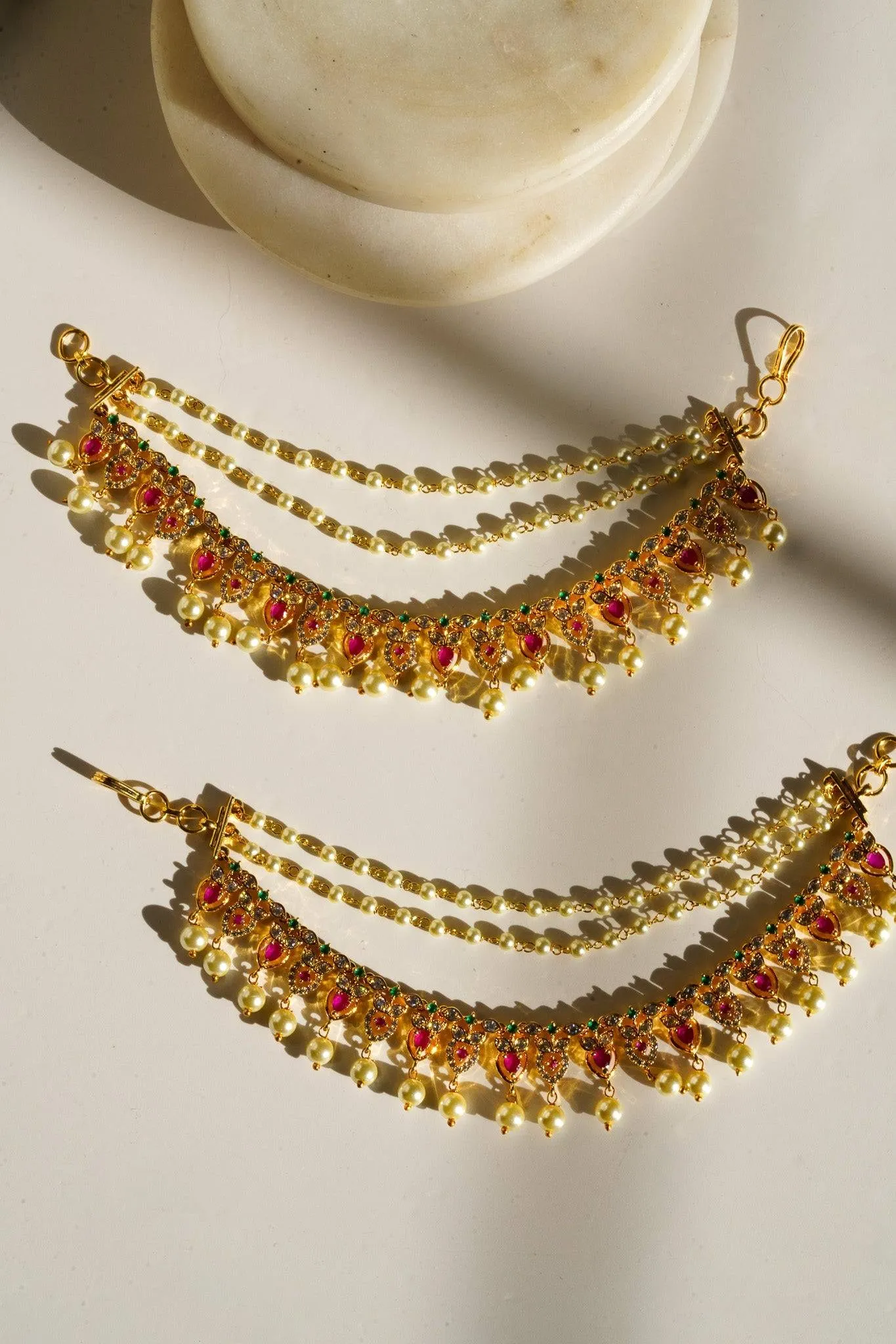 Mihika - Diamanté Accent AD Ear Chains (Set of 2)