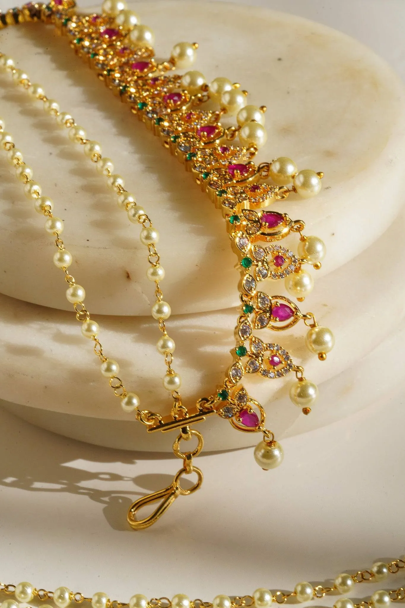 Mihika - Diamanté Accent AD Ear Chains (Set of 2)
