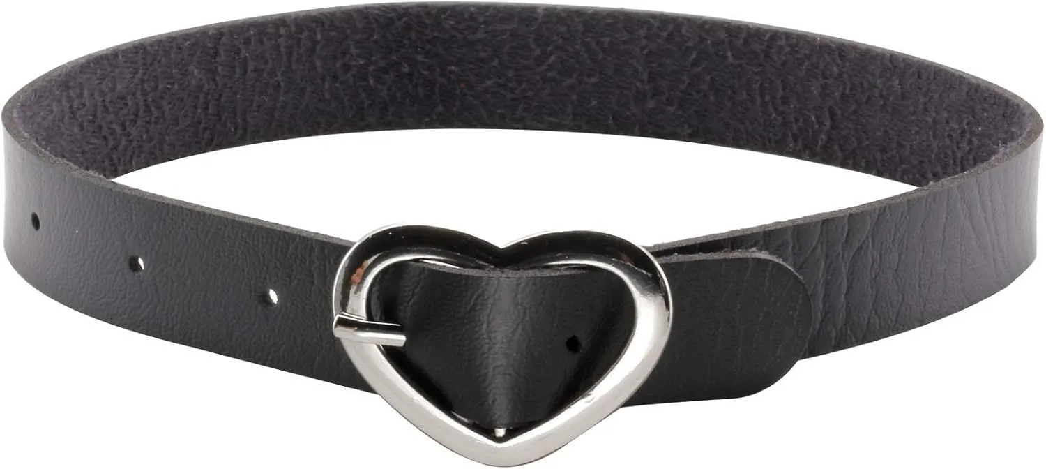 MILAKOO Adjustable Black Leather Necklaces Pu Leather Punk Rock Collar Necklace