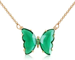 MISS RIGHT Butterfly Jewelry Birthstone Necklaces and Sterling Silver Stud Earrings for Women Trendy, Dainty Womens Preppy Aesthetic Crystal Jewelry