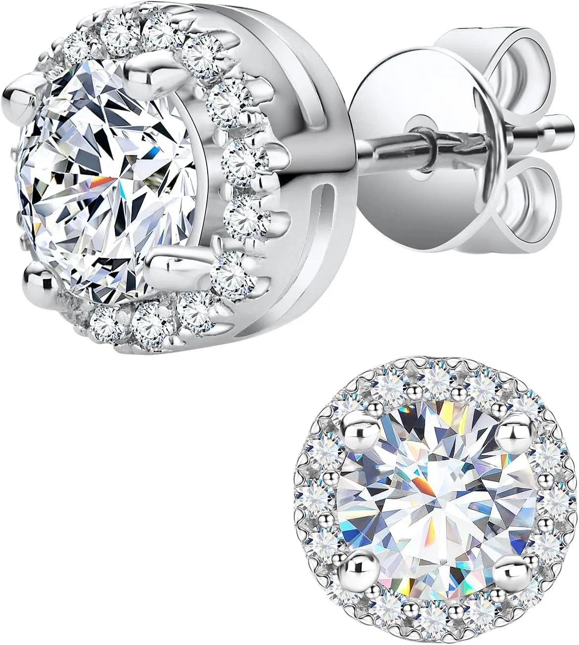 Moissanite Stud for Women,1Carat Diamond Earring Jewelry,S925 Sterling Silver Lab Diamond Studs,Stud Earrings Birthday Gift for Men Son