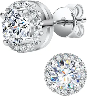 Moissanite Stud for Women,1Carat Diamond Earring Jewelry,S925 Sterling Silver Lab Diamond Studs,Stud Earrings Birthday Gift for Men Son