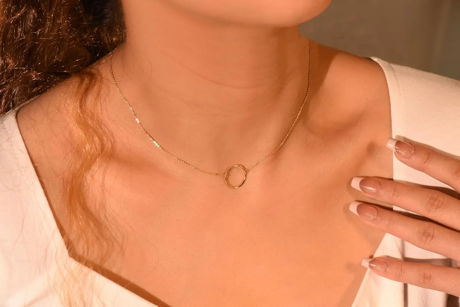 MOLEVY Choker Necklace for Women 14k Gold Plated Necklaces Silver Necklace Dainty Chain Necklaces Shiny Cross Circle Beads Rope Gold Paperclip Chain Necklace Everyday Jewelry Gift