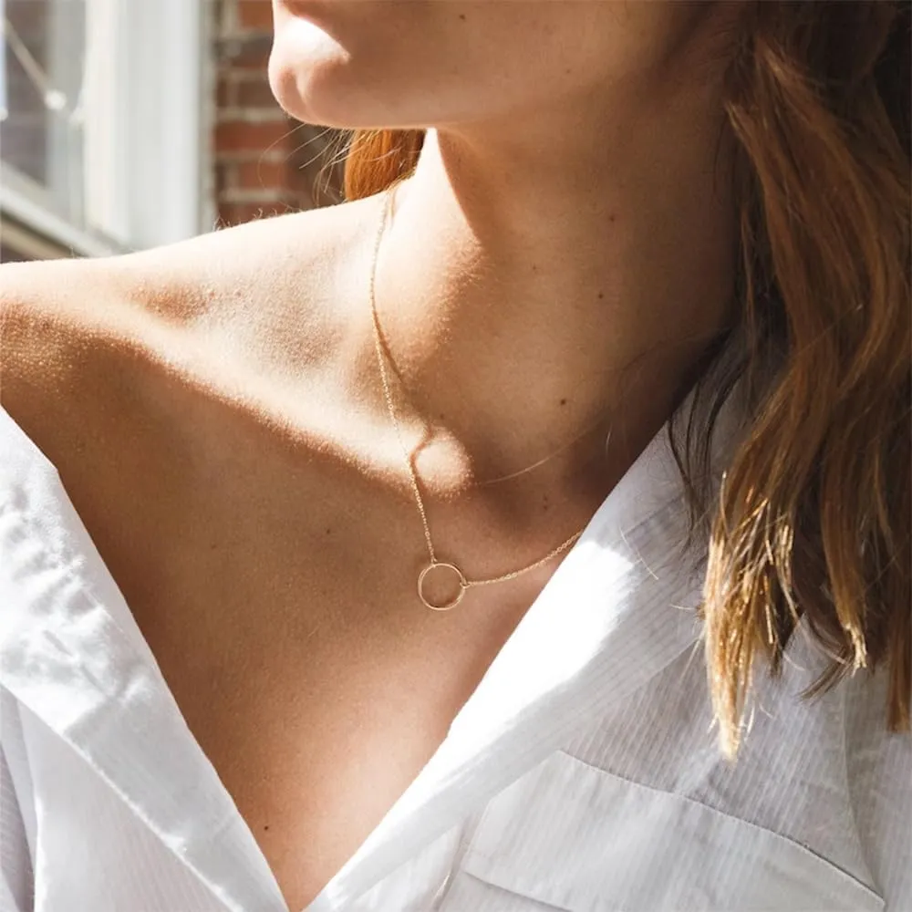 MOLEVY Choker Necklace for Women 14k Gold Plated Necklaces Silver Necklace Dainty Chain Necklaces Shiny Cross Circle Beads Rope Gold Paperclip Chain Necklace Everyday Jewelry Gift