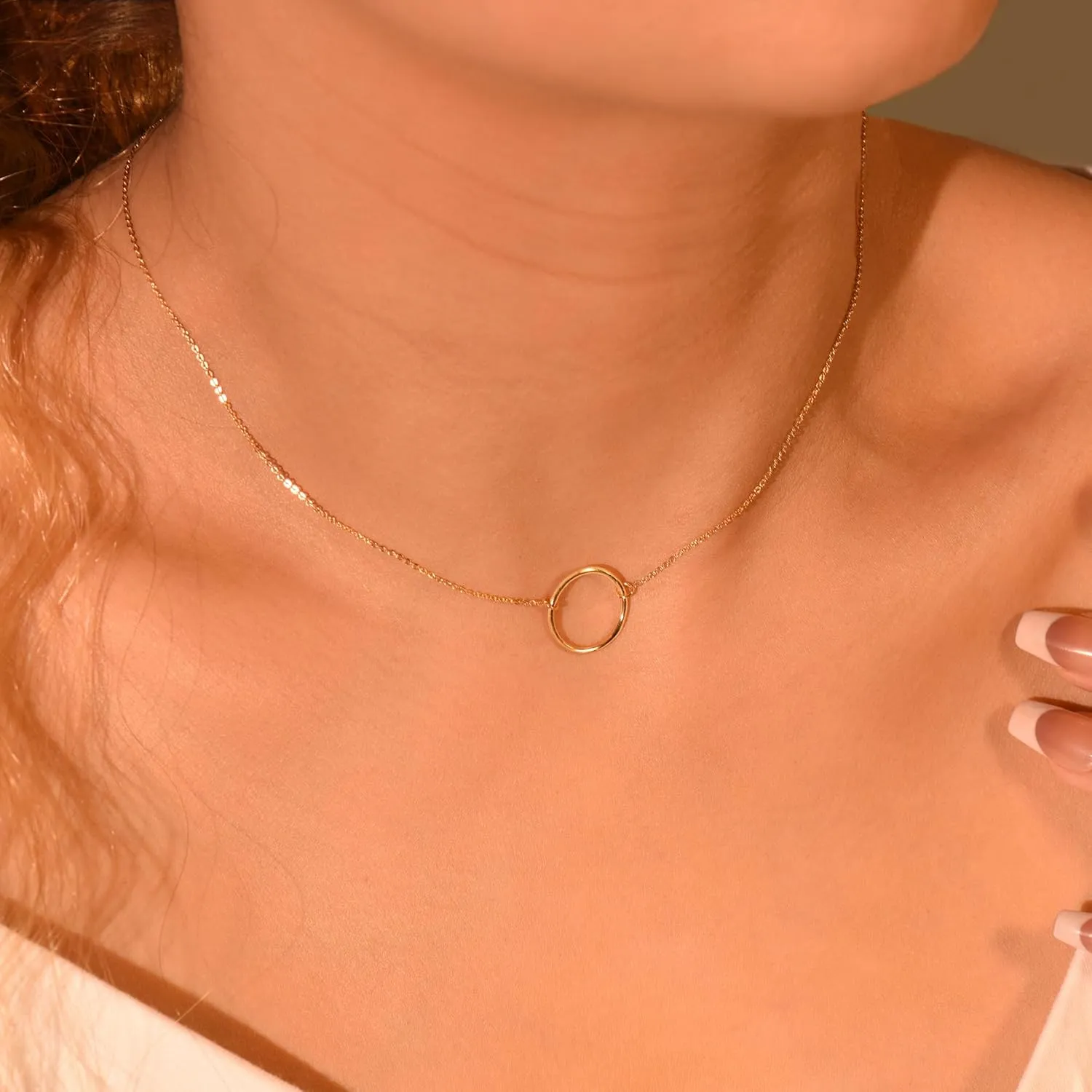 MOLEVY Choker Necklace for Women 14k Gold Plated Necklaces Silver Necklace Dainty Chain Necklaces Shiny Cross Circle Beads Rope Gold Paperclip Chain Necklace Everyday Jewelry Gift