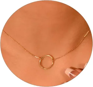 MOLEVY Choker Necklace for Women 14k Gold Plated Necklaces Silver Necklace Dainty Chain Necklaces Shiny Cross Circle Beads Rope Gold Paperclip Chain Necklace Everyday Jewelry Gift