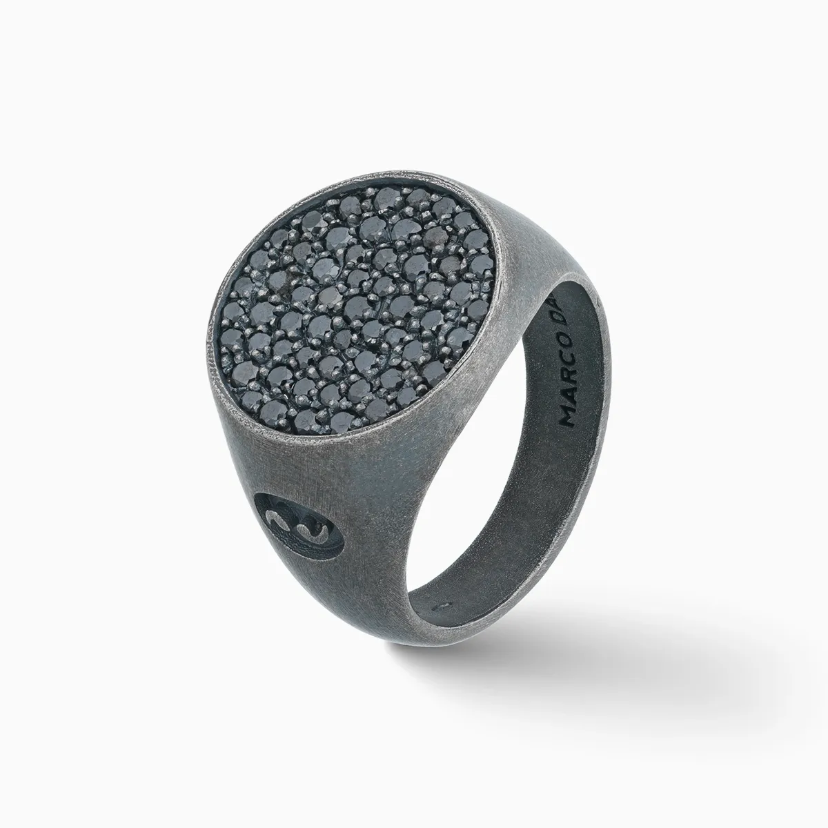 MONETA Black Diamonds Signet Ring