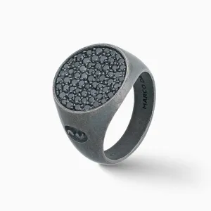 MONETA Black Diamonds Signet Ring