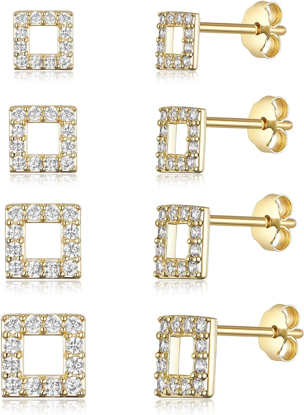 Mouse Earrings Set 18K Gold/White/Rose Gold Plated Hypoallergenic Stud Earrings for Women Sensitive Ears