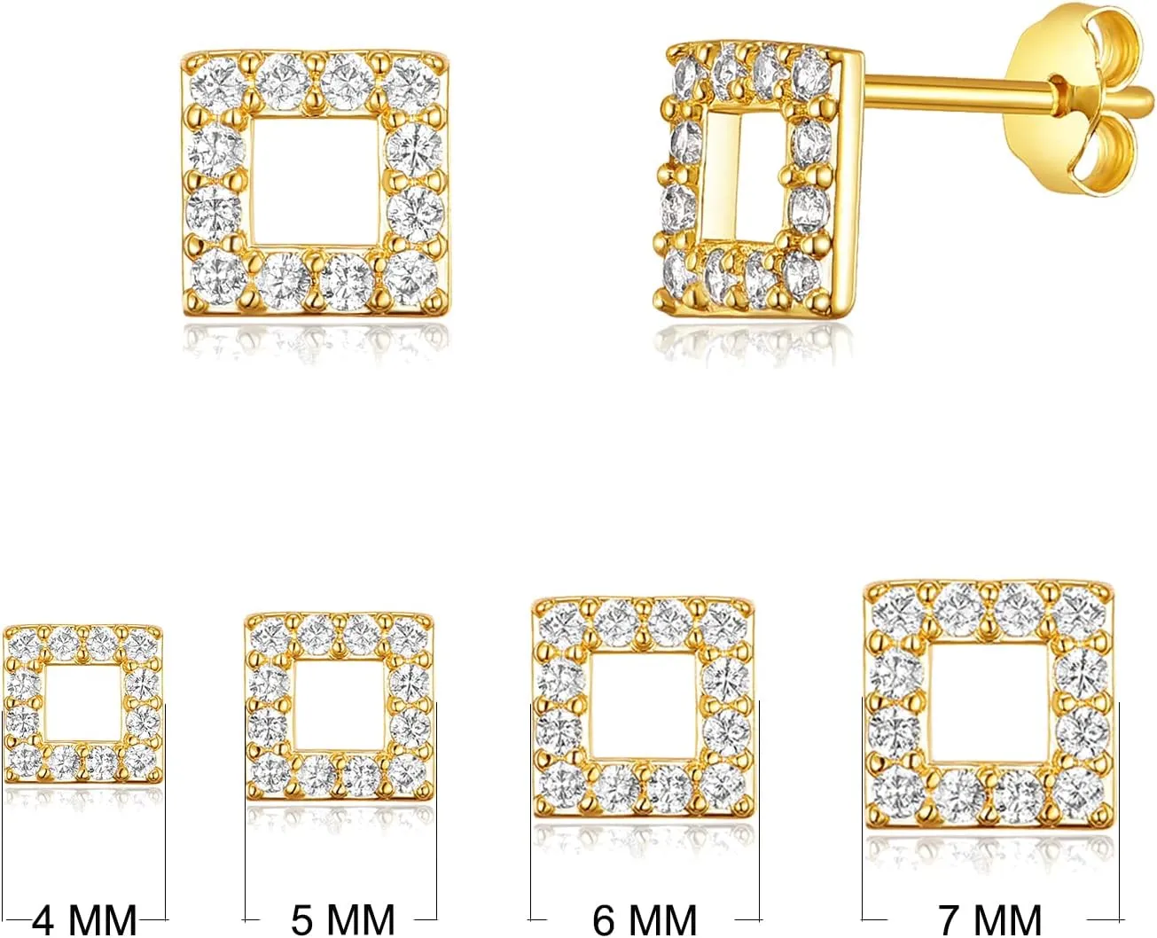 Mouse Earrings Set 18K Gold/White/Rose Gold Plated Hypoallergenic Stud Earrings for Women Sensitive Ears