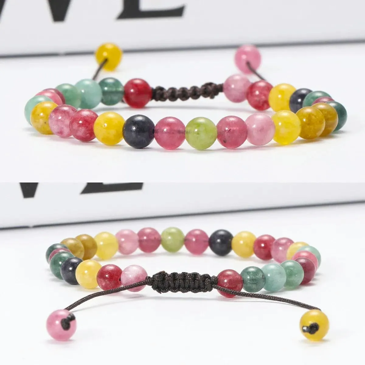 Natural Stone Braided Bracelet Men's Natural Stone Black Onyx Bracelet Handmade Bracelet Yoga