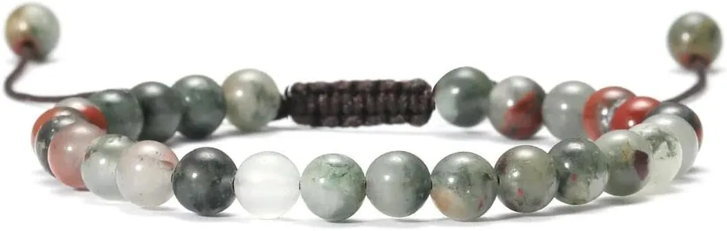 Natural Stone Braided Bracelet Men's Natural Stone Black Onyx Bracelet Handmade Bracelet Yoga