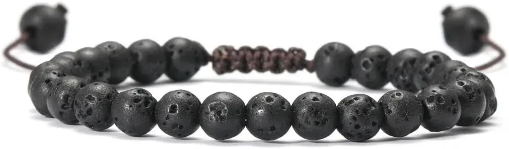 Natural Stone Braided Bracelet Men's Natural Stone Black Onyx Bracelet Handmade Bracelet Yoga