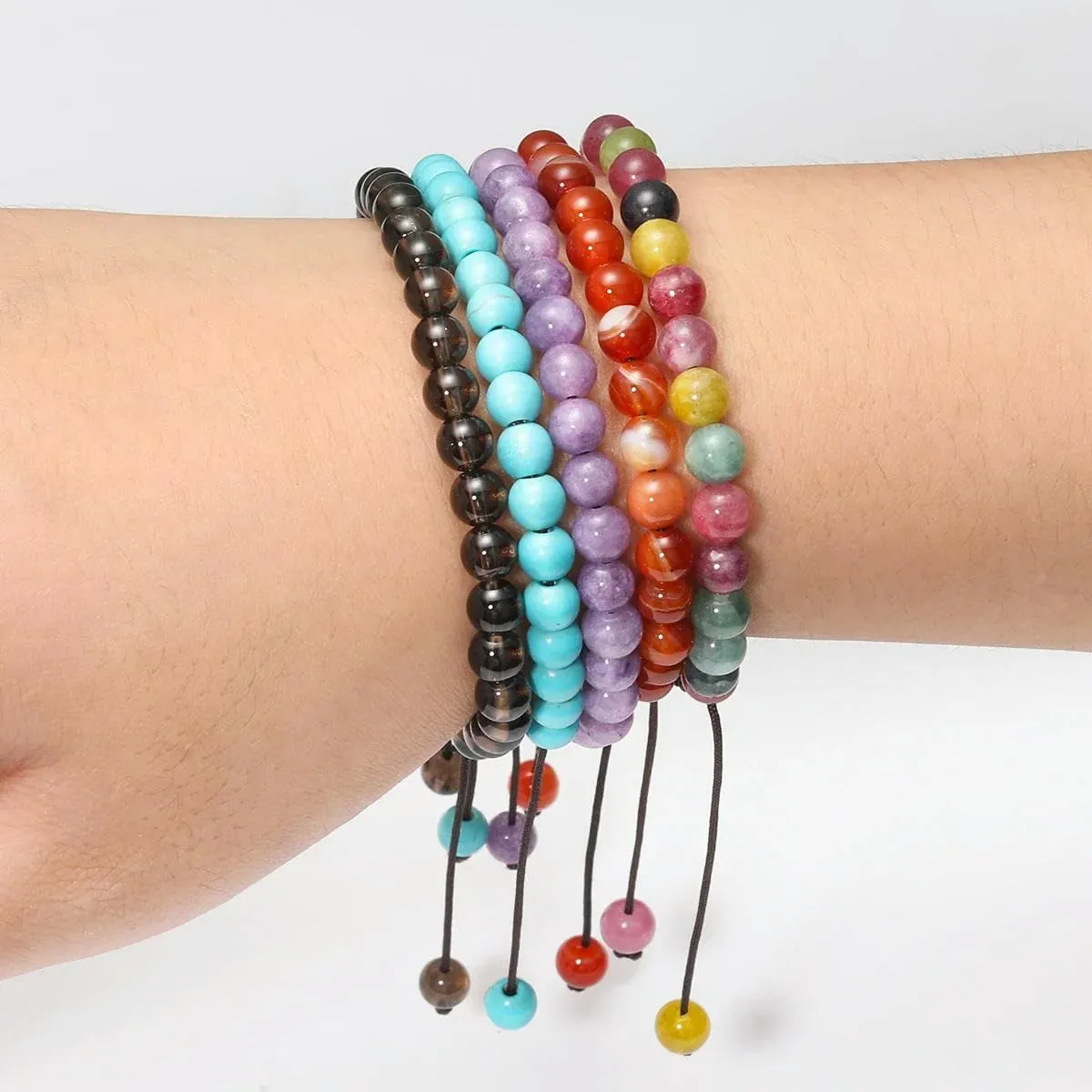 Natural Stone Braided Bracelet Men's Natural Stone Black Onyx Bracelet Handmade Bracelet Yoga