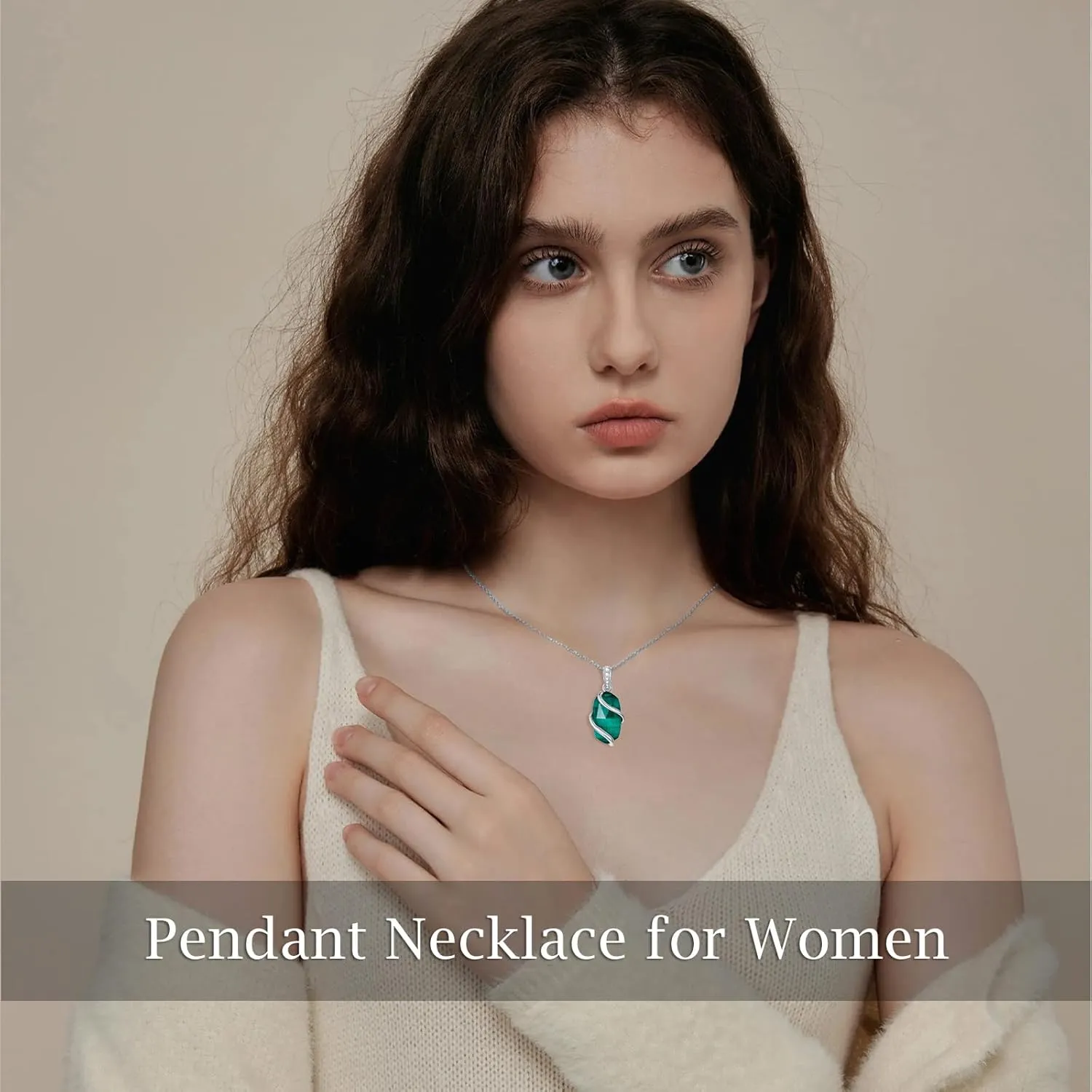 Necklace for Women 925 Sterling Silver Dainty Gemstone Pendant Fine Jewelry Birthday Christmas Gifts for Women Her