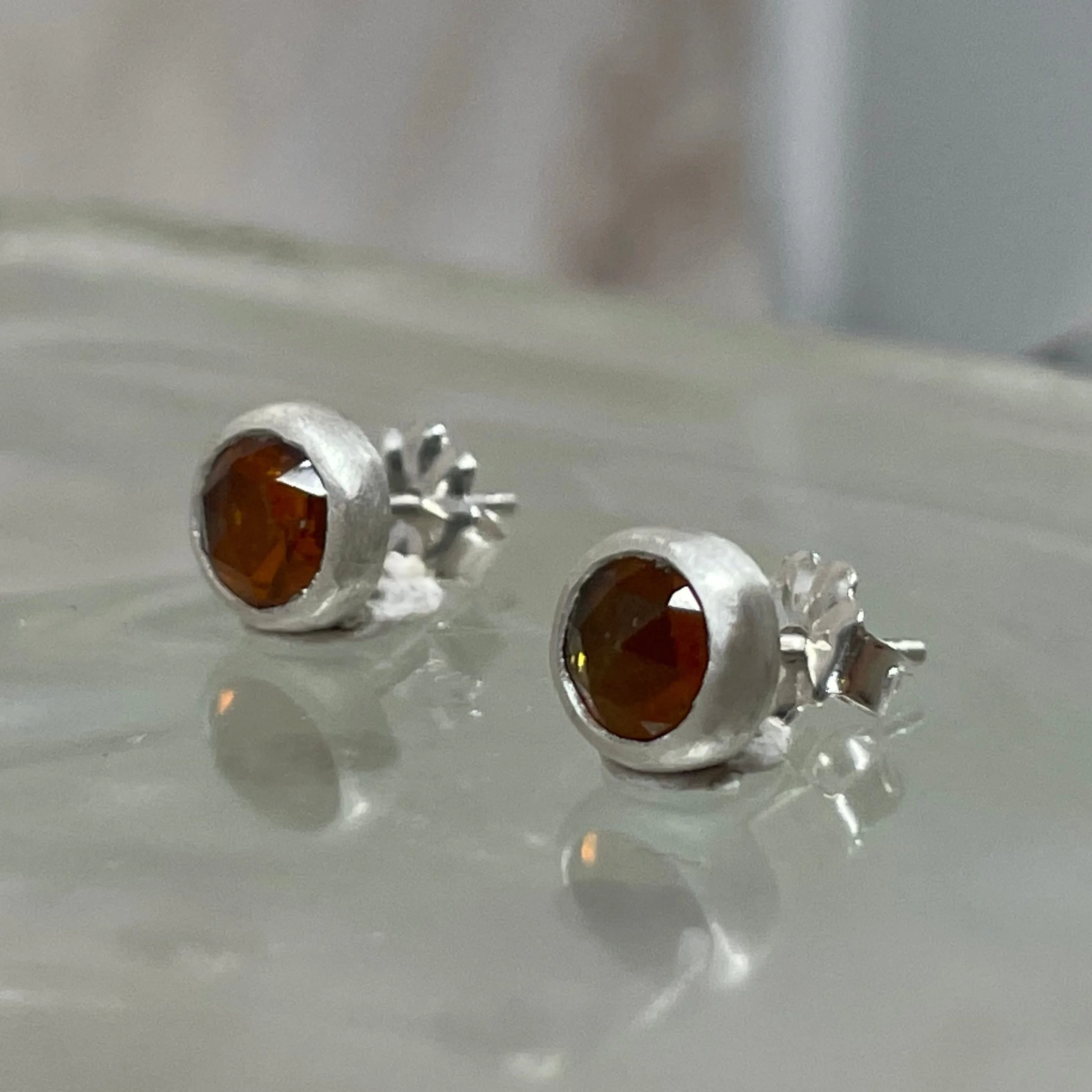 NEW! Small Stone Stud Earrings in Sterling Silver by Ashley Procopio