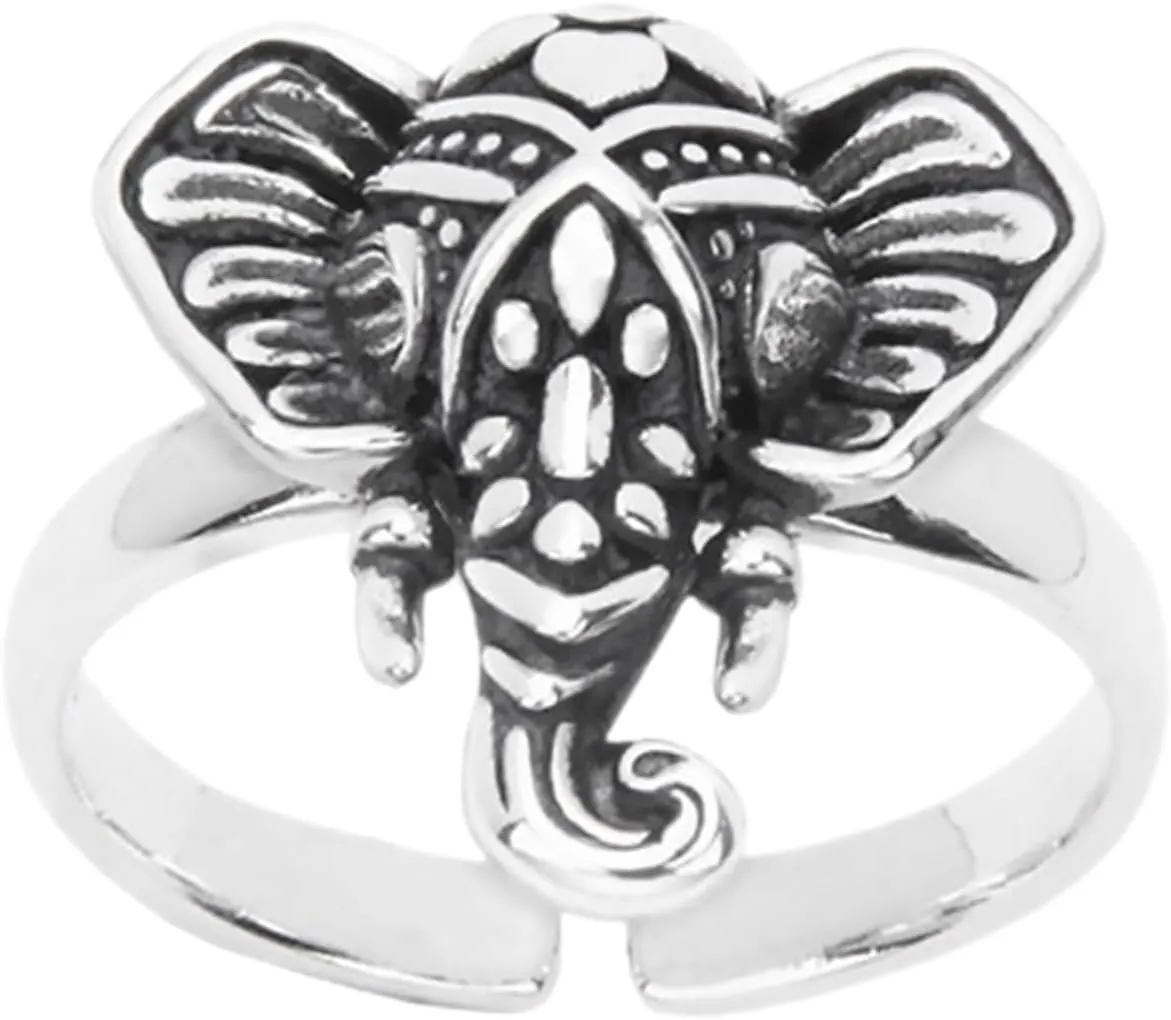NOLITOY Adjustable Elephant Ring Jewelry for Women Animal Ring Aesthetic Design Vintage Style
