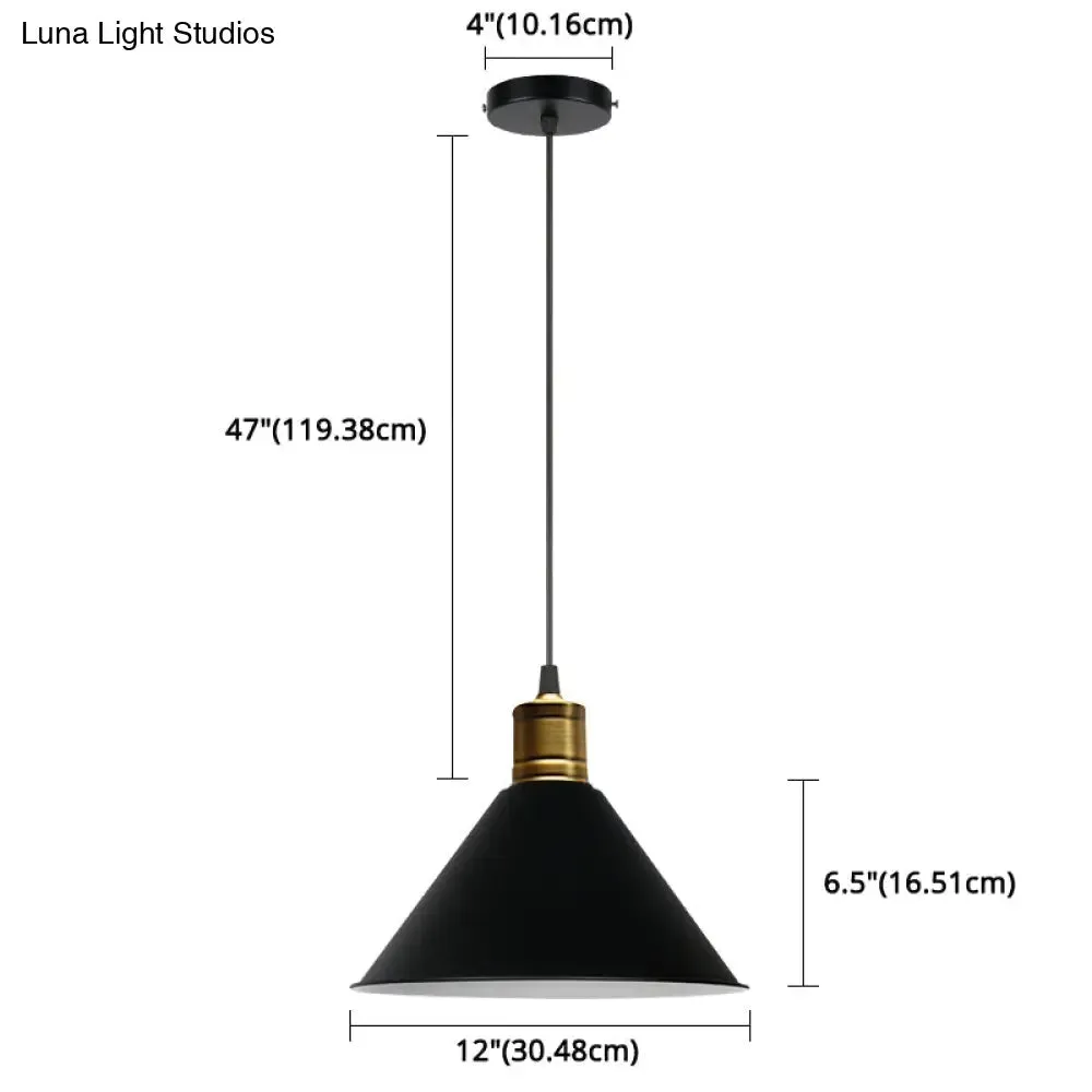 Nordic Modern Metal Tapered Hanging Light - Stylish 1-Light Restaurant Ceiling Pendant Lamp