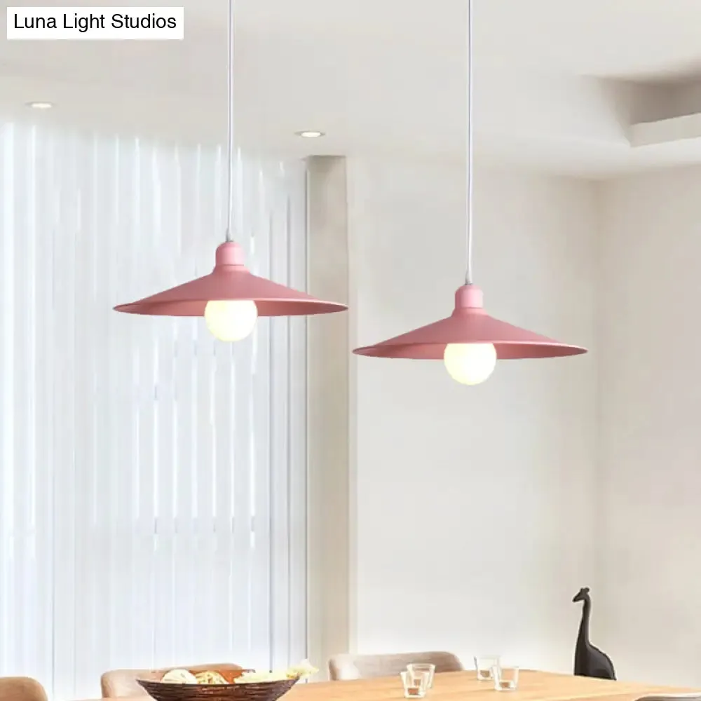 Nordic Stylish Single Light Metal Pendant Lamp with Shallow Cone Design