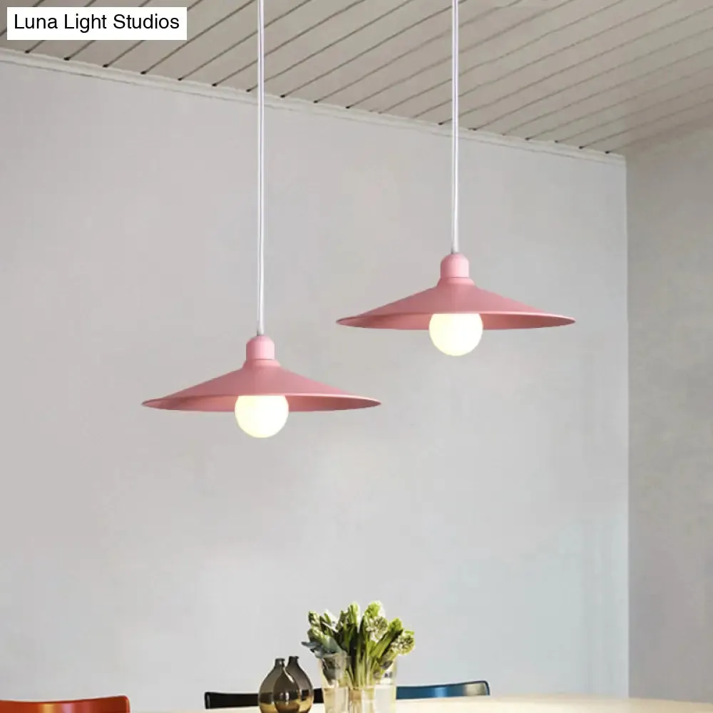 Nordic Stylish Single Light Metal Pendant Lamp with Shallow Cone Design