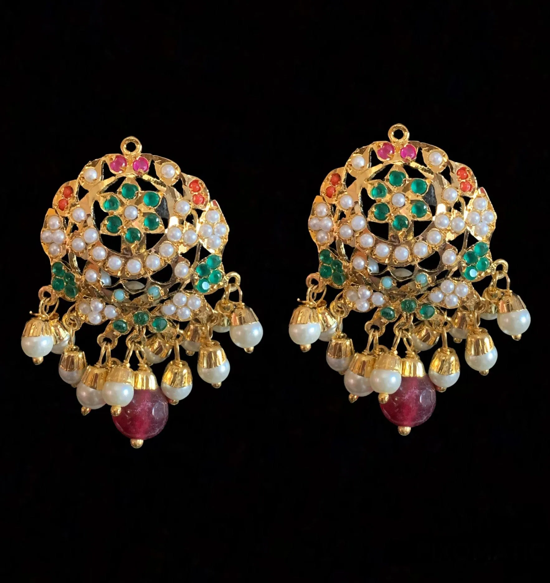 NS180 Ava short necklace set in Navratan ( READY TO SHIP )