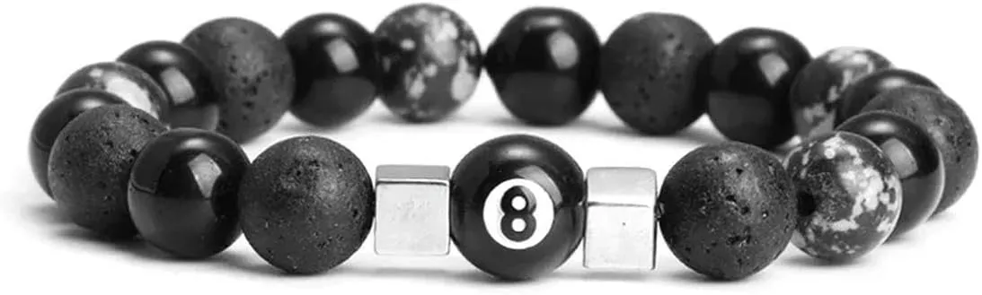 Number 8 Natural Stone Beads Bracelet Mineral Stone Stone Bracelet Couple Friendship Bracelet
