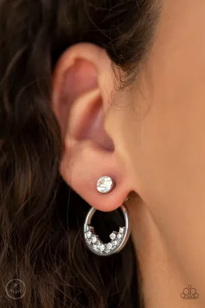 Paparazzi Rich Blitz White Double Earrings
