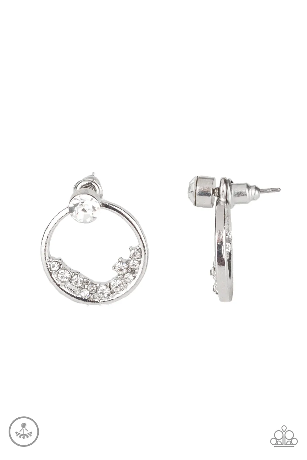 Paparazzi Rich Blitz White Double Earrings