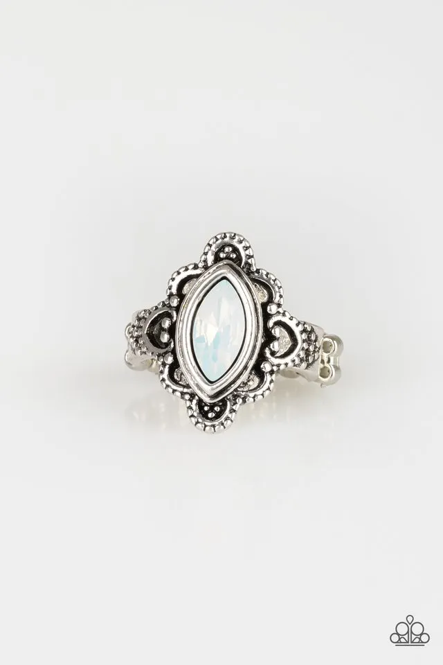 Paparazzi Ring ~ Glass Half-COLORFUL - White