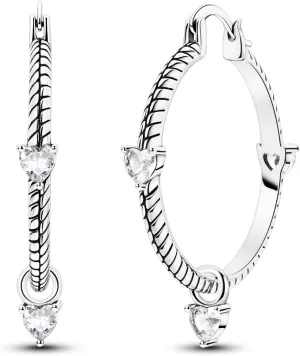 Parmuz 925 Sterling Silver Earrings Big Large Hoops for Women Ladies Lightweight Twisted Hoop Earrings With Cubic Zirconia Hypoallergenic Jewelry for Her