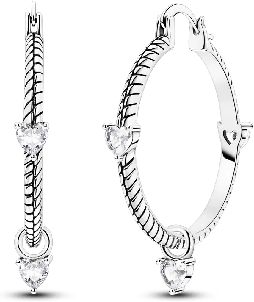 Parmuz 925 Sterling Silver Earrings Big Large Hoops for Women Ladies Lightweight Twisted Hoop Earrings With Cubic Zirconia Hypoallergenic Jewelry for Her