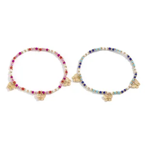 Pastoral Vintage Color CCB Rice Bead Anklet