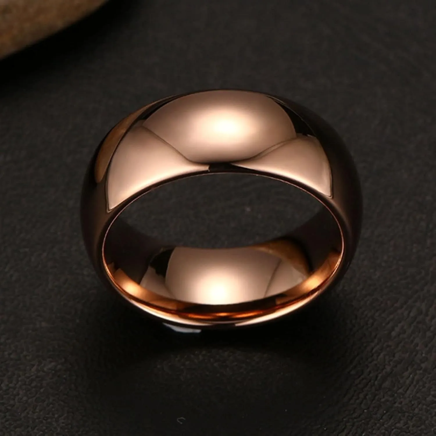 Personalized Rings Engraved Couple Rings for Men and Women,Tungsten Rings Wedding Silver Rose Gold Ring with Round 8MM Rings Couple