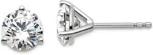 Plat 1 1/2 Ctw Cert Lab Grown Diamond VS  F  Round 3 Prong Heavy Weight Earrings 6.5x6mm Wide Stud Earring for Women